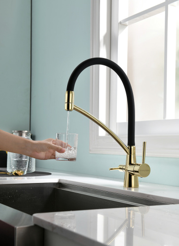 Смеситель для кухни Paulmark SIEGEN Si213111-G на мойку золото - фото 5